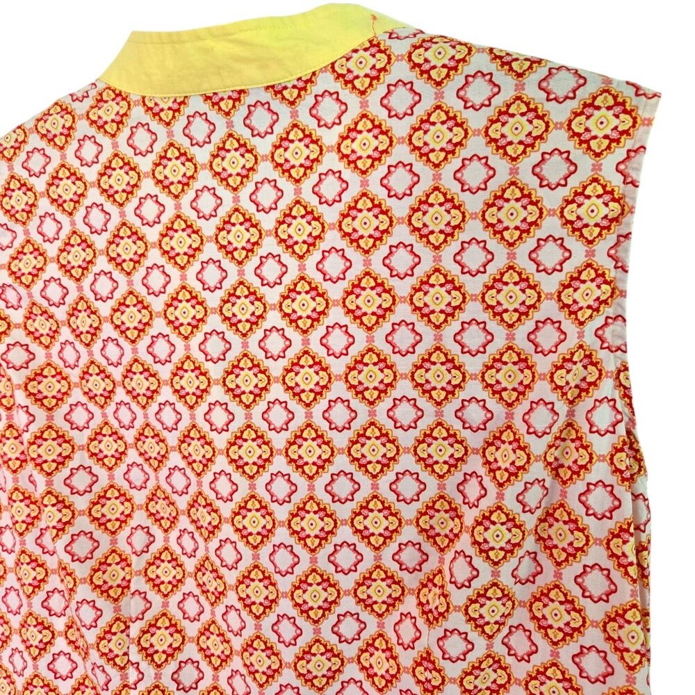 Island Republic Womens Sleeveless Buttton Front Belted Dress Large Yellow Orange - Picture 11 of 16